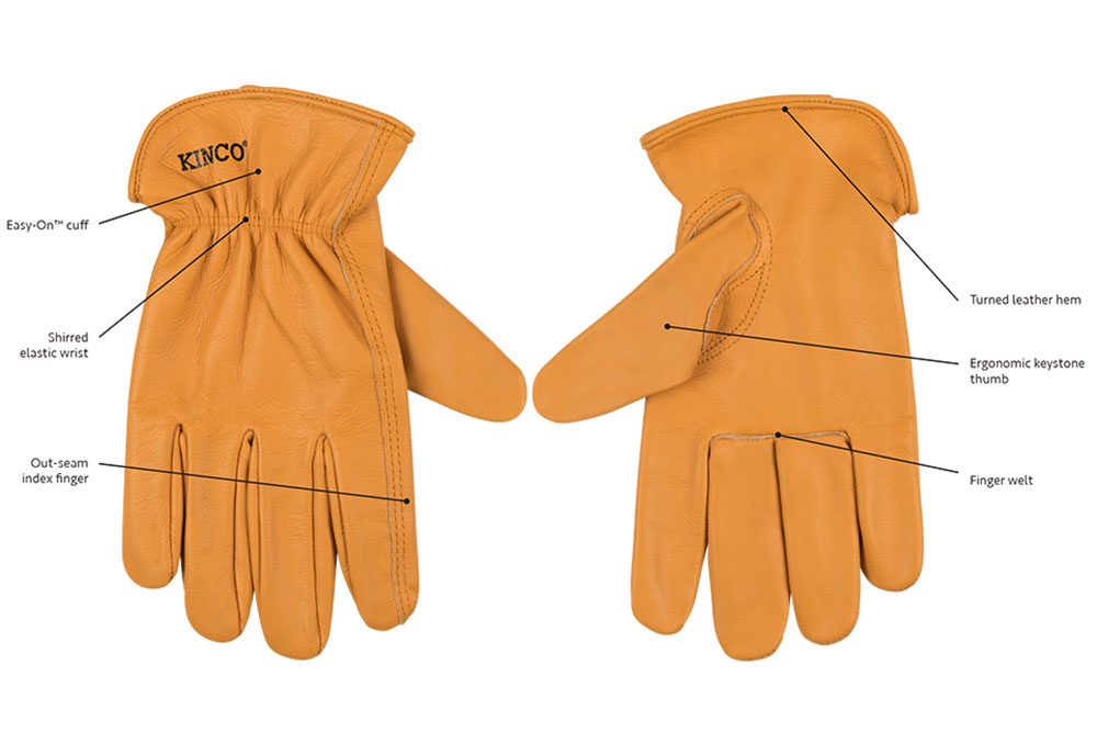 Kinco Unlined Grain Buffalo Leather Driver Gloves