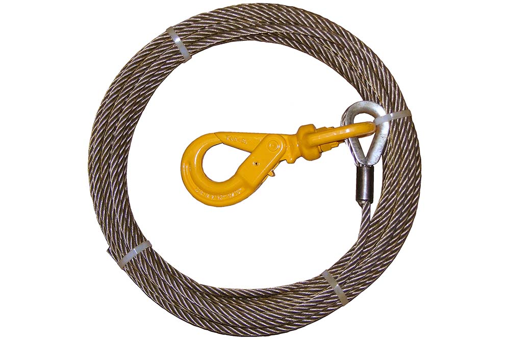 Fiber Core Winch Cable with Self-Locking Swivel Hook