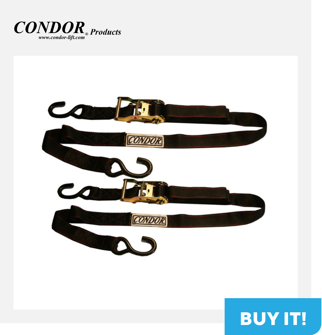 Condor Motorcycle Ratchet Tie-Down Straps