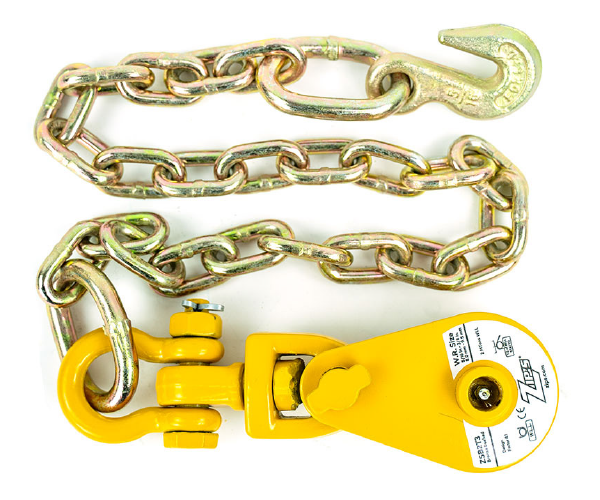 Zip’s Snatch Block w/Chain & Grab Hook