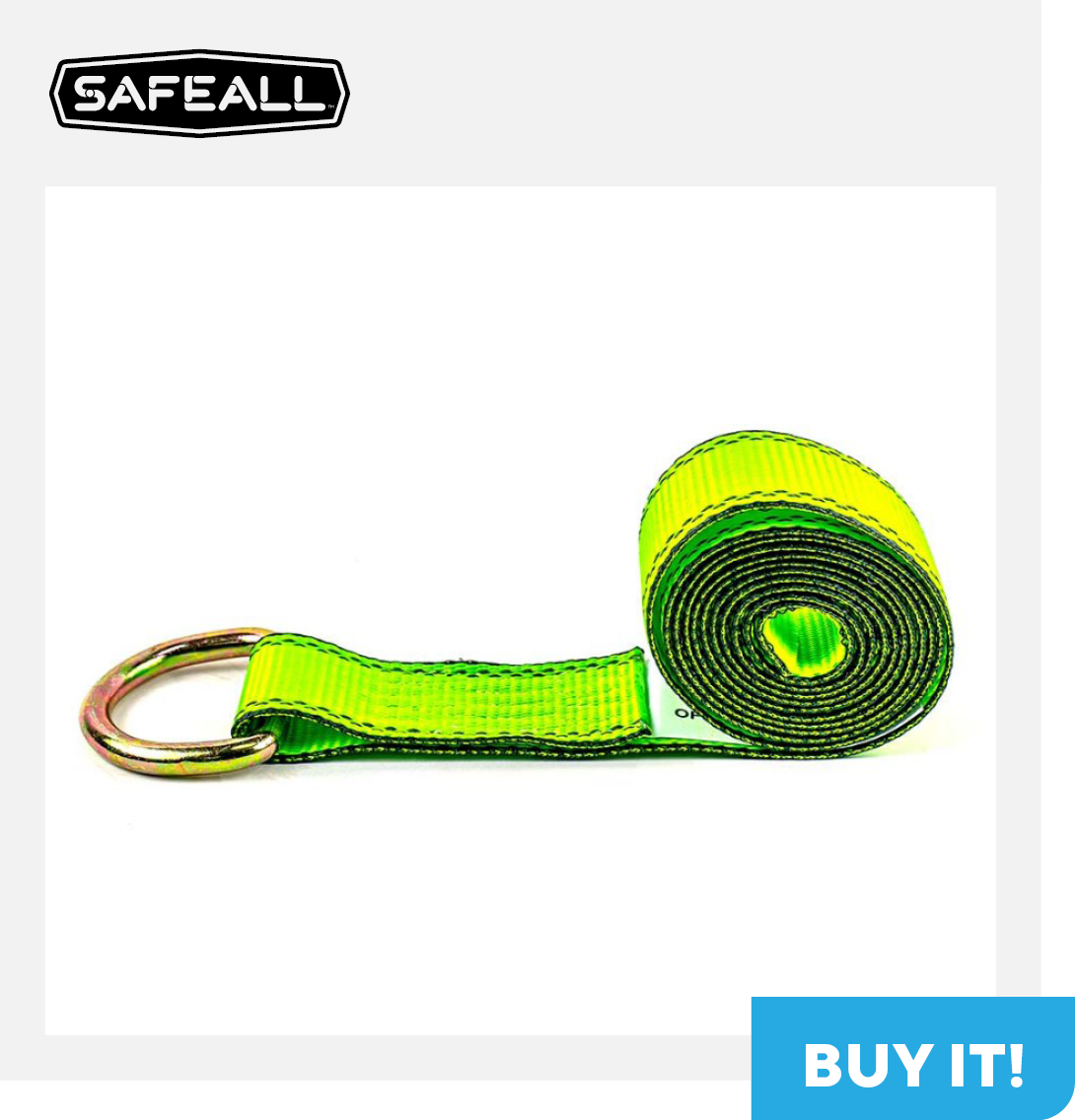 SafeAll Replacement Tie-Down Strap w/ D-Ring