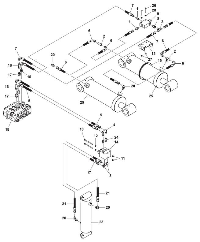 SDU/3 Tilt & Fold Hydraulics With 74345 Double Holding Valve