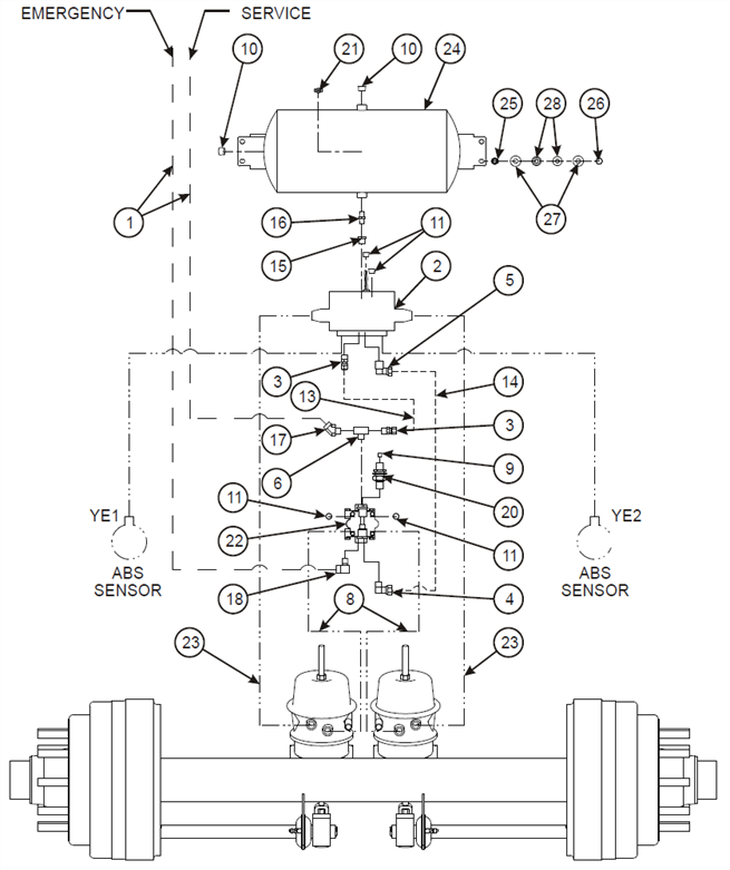 Air Brake System, Single Axle