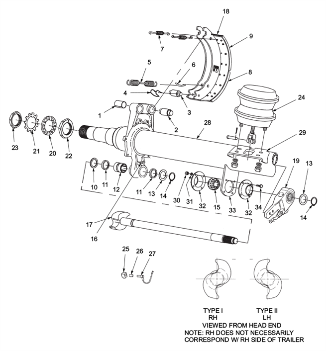 Axle and Brake Assembly - Dexter 16-1/2” X 7”