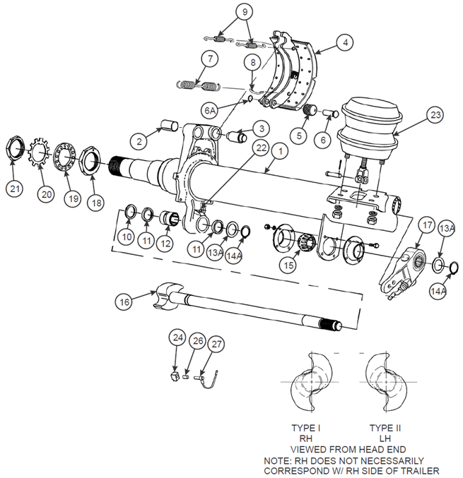 Axle and Brake Items (Dexter) (12-1/4” X 7-1/2”)