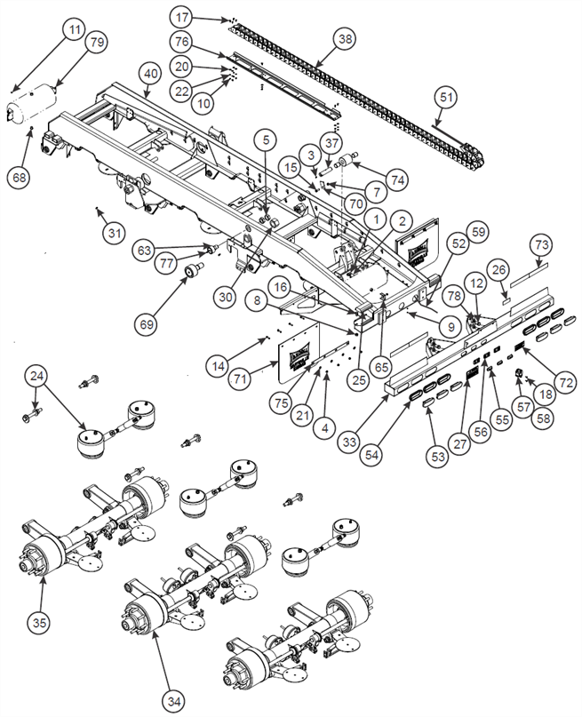 Undercarriage Assembly, Air Ride Suspension (410) (1 of 4)