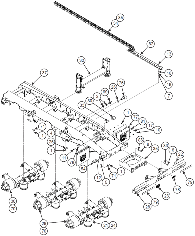 Undercarriage Assembly, Air Ride Suspension (455) (1 of 3)