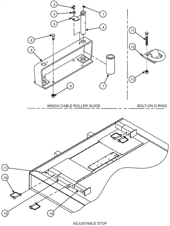 Cable Guide - Triple Line - Bolt On