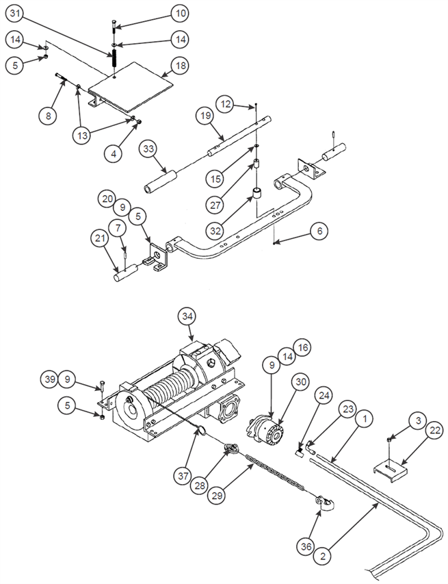 Winch Installation, Spring Tension Cable Roller