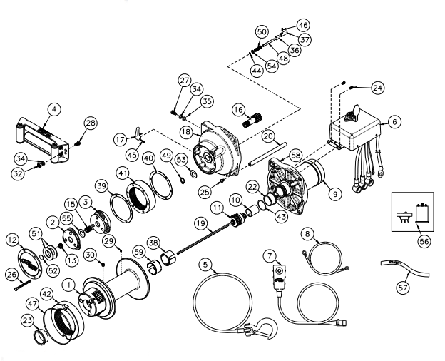 Ramsey Patriot-15000 Front Mount Winch (914141-0309-K)