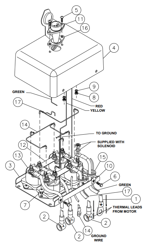 Ramsey Patriot-15000 Front Mount Winch - Solenoid Assembly (914208-0509-B)