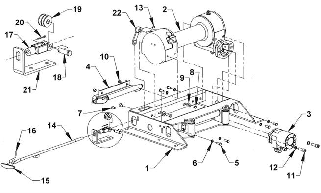 Ramsey HD234 Manual Shift Winch Group With Single Clutch Control Rod ...