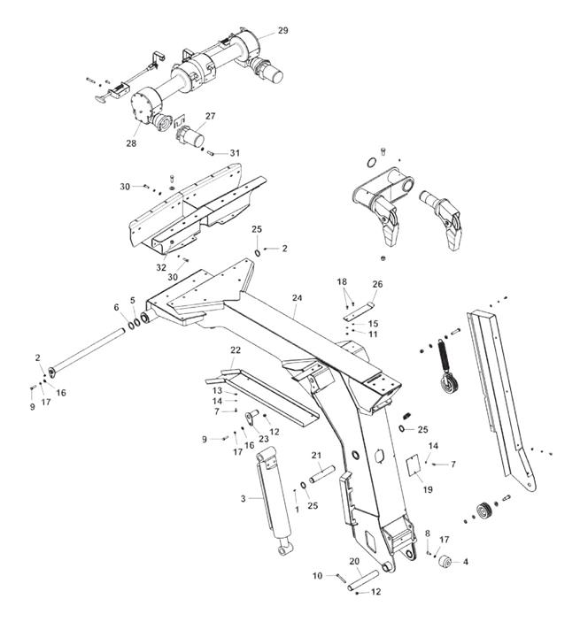 Dual Winch Non-Extendable Boom Assembly