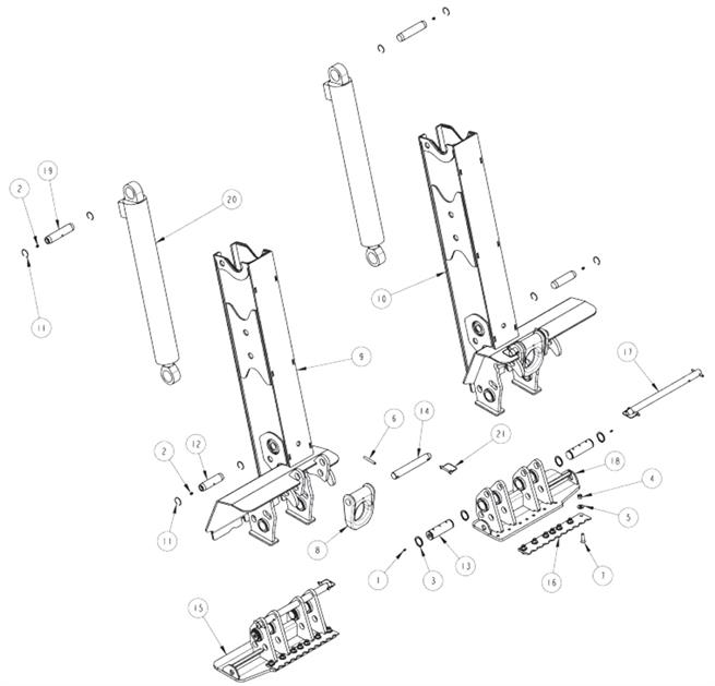 Jackleg Assembly With Flipper Feet